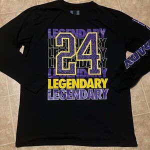 OG hustle 24 Kobe Bryant Lengendary long sleeve black T shirt